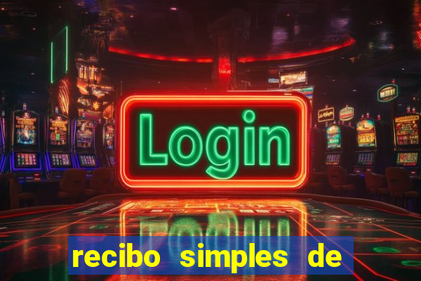 recibo simples de pagamento word